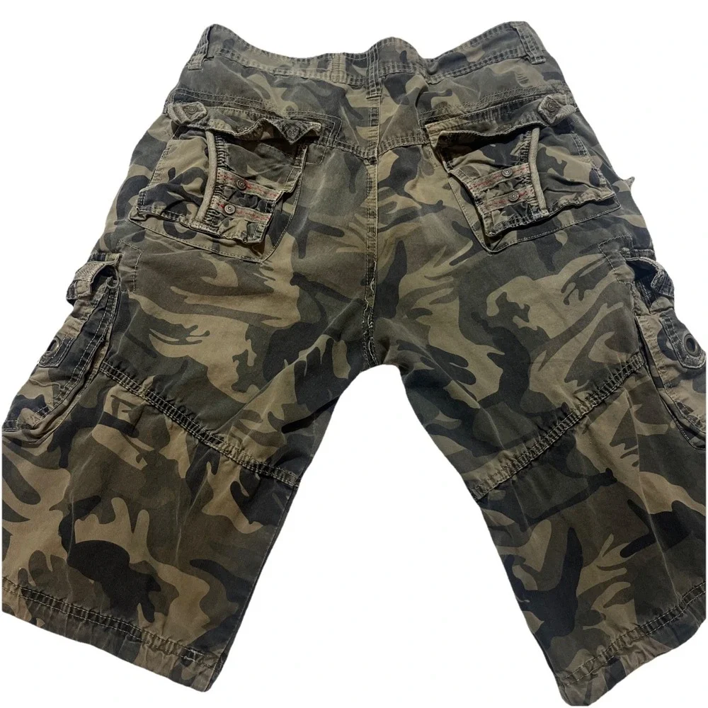 Twice Cargo Shorts Men's 32 Camo Twoce baggy Y2K era multi pocket tactical
